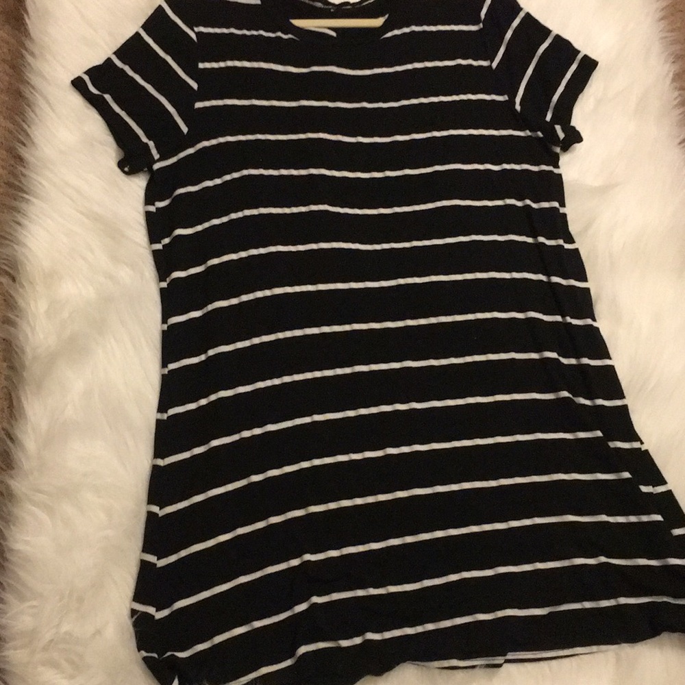 Black and white stripe dress